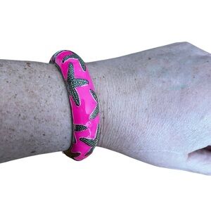 spartina 449 hot pink starfish bangle hinge bracelet